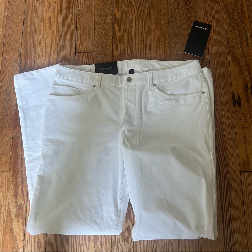 NWT Lululemon white ABC Slim Pant 36 x 34